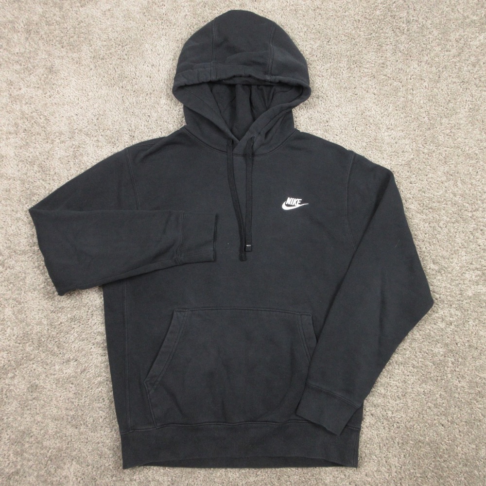 Nike Sweater Mens S Black Sportswear Club Fleece Pullover Hoodie Sweatshirt Logo